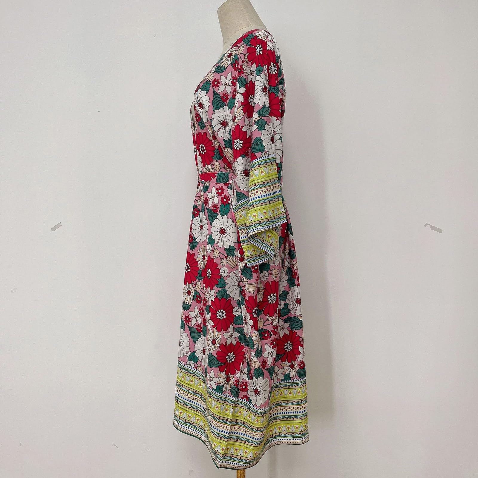 Cárdigan de playa para mujer con banda en la cintura, kimono largo de flores, frente abierto, cárdigan de playa