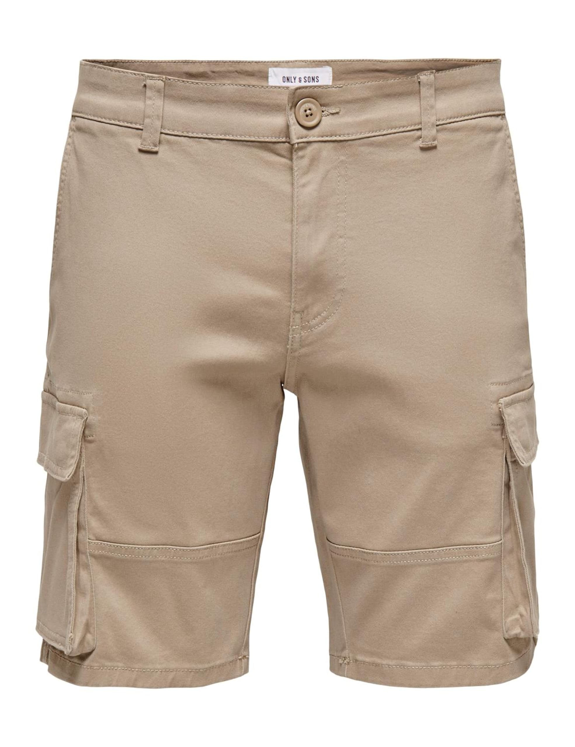 ONLY & SONS Male Cargo Shorts ONSCAM Stage Cargo Shorts PK 6689, Chinchilla, L
