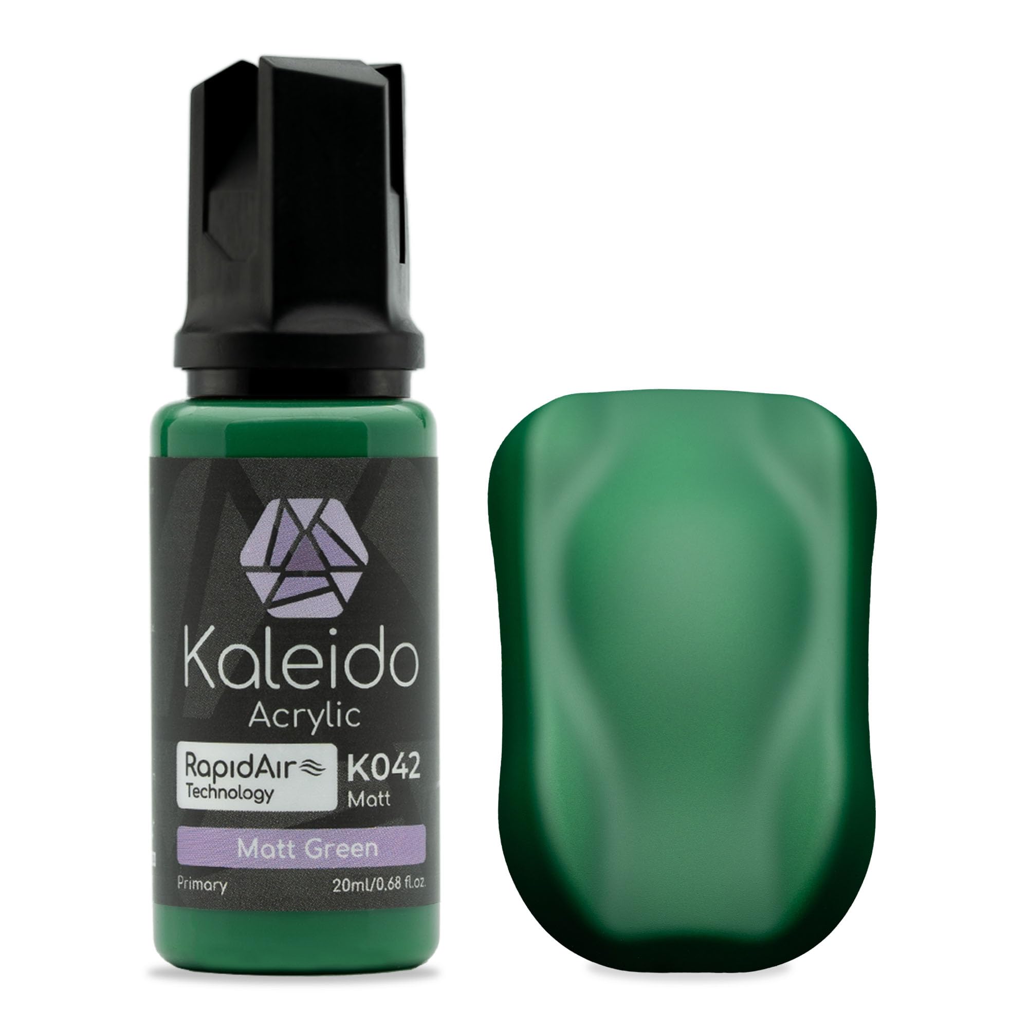 Kaleido Primary Colors 20ml K042 Matt Green, Water-Based Acrylic, Airbrush Paint for Scale Models, Gundam, Mecha, Miniature, Figures, Car & Sci-Fi Kits, Pre-Thinned, Matt Colors, Fast-Drying