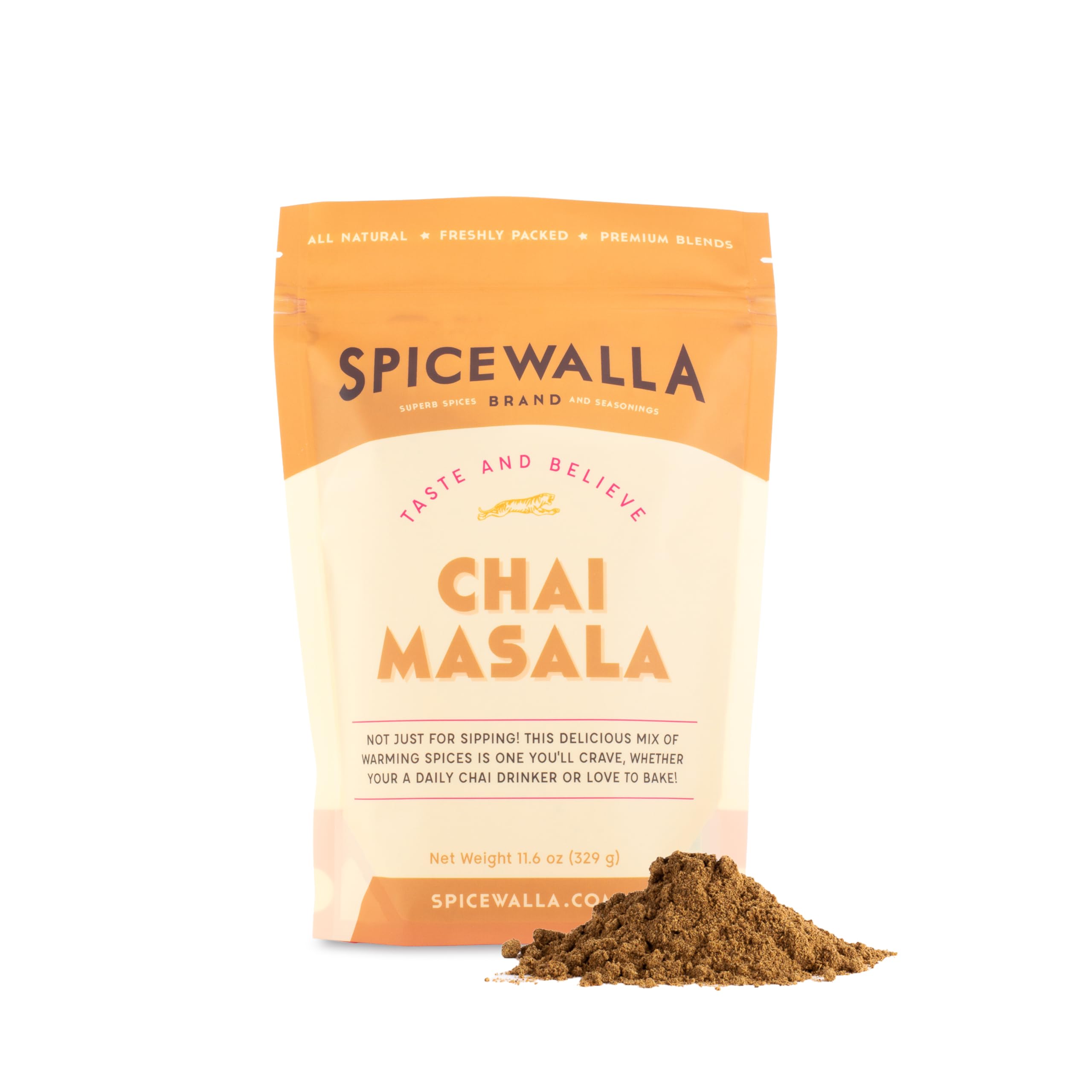 Spicewalla Masala Chai Spice | Tea, Latte, Coffee, | Powdered Spice Unsweetened (11.6 Ounce Resealable Bag)
