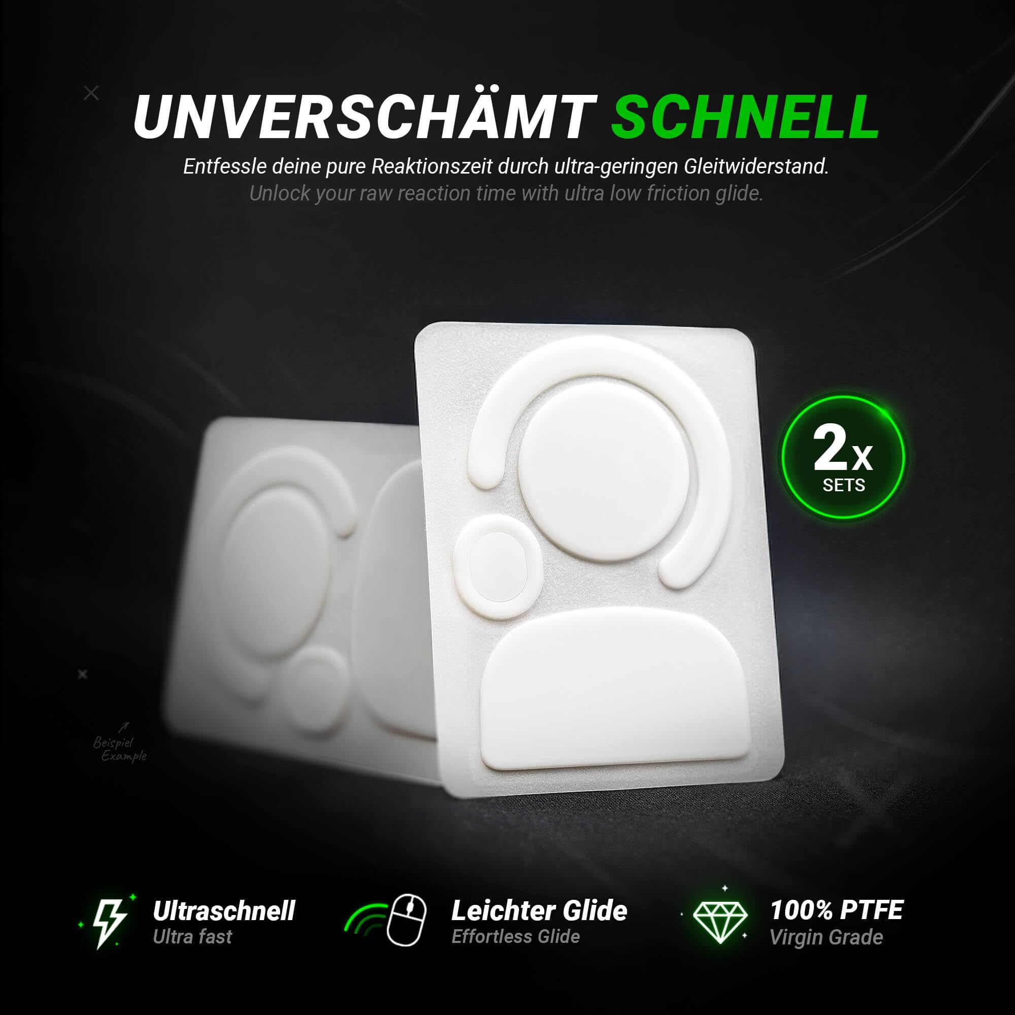 Piedini Mouse PTFE Per Razer Viper V2 PRO | SensoryBoost FPS 2.0 Glides (2 Set) – Autolucidanti