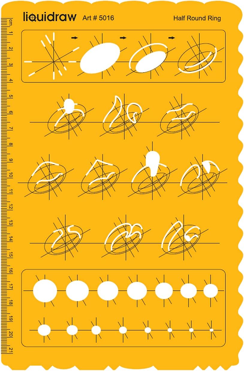 Liquidraw Jewellery Design Templates Stencil, Jewellery Making Template Stencils - Design Settings & Stone Shapes