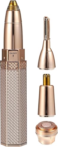 VOCOSTE Eyebrow Trimmer Facial Hair Removal for Women, 4 in 1 Trimmer for Women, Painless Nose Hair Trimmer, USB Rechargeable Waterproof Hair
