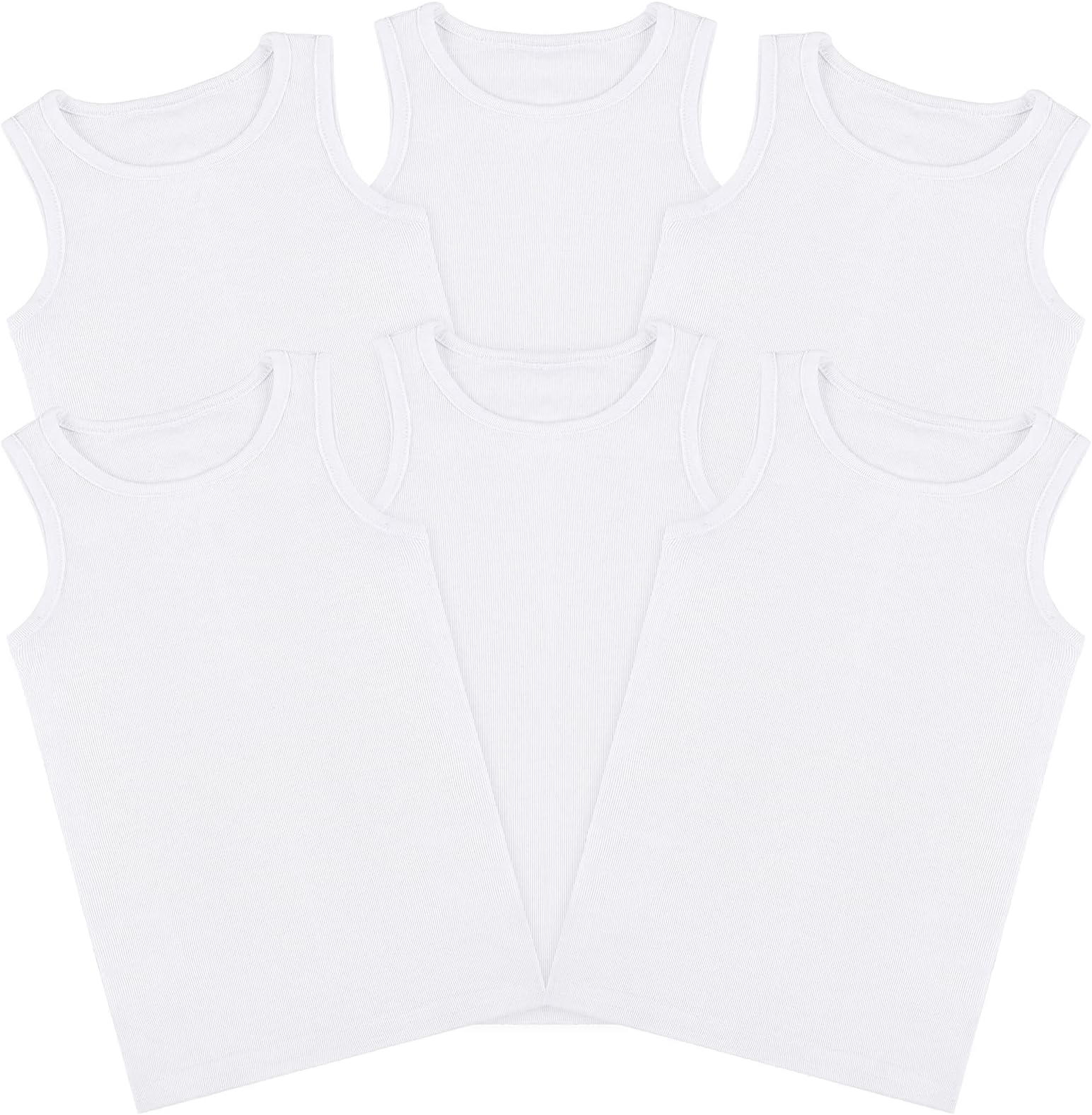 6 Pack Toddler Tank Top Kids Undershirts Soft Undershirt for Boys and Girls