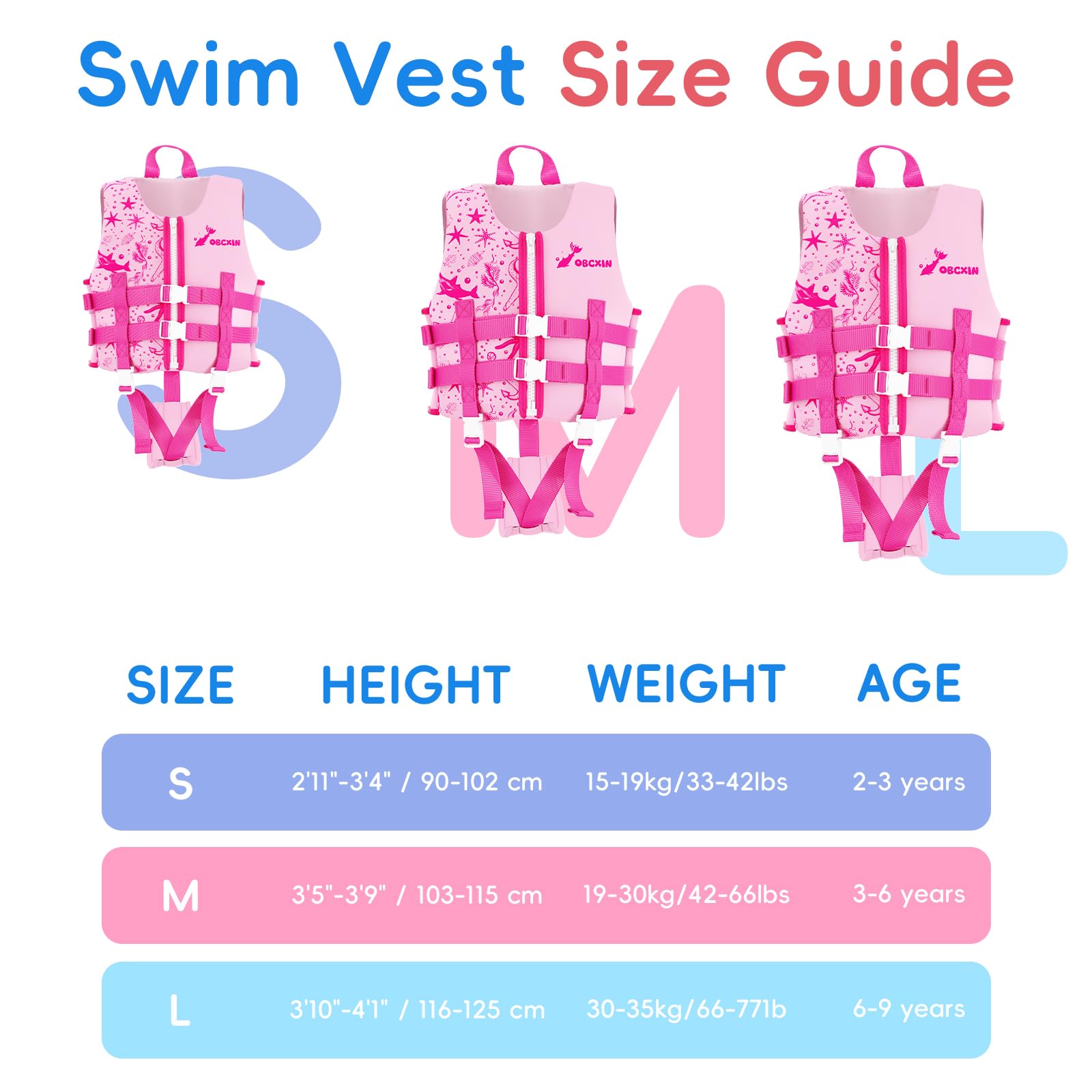Chaleco de Natación para Niños, Flotador Ajustable, TÜV geprüft, Neopreno Suave,para Piscina Playa Clases de Natación