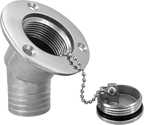 Miniatura 3 de ISURE MARINE Llenado/relleno de cubierta de gas para barco de 2 pulgadas (1.969 in) con tapa sin llave con tornillos, espejo marino pulido de acero