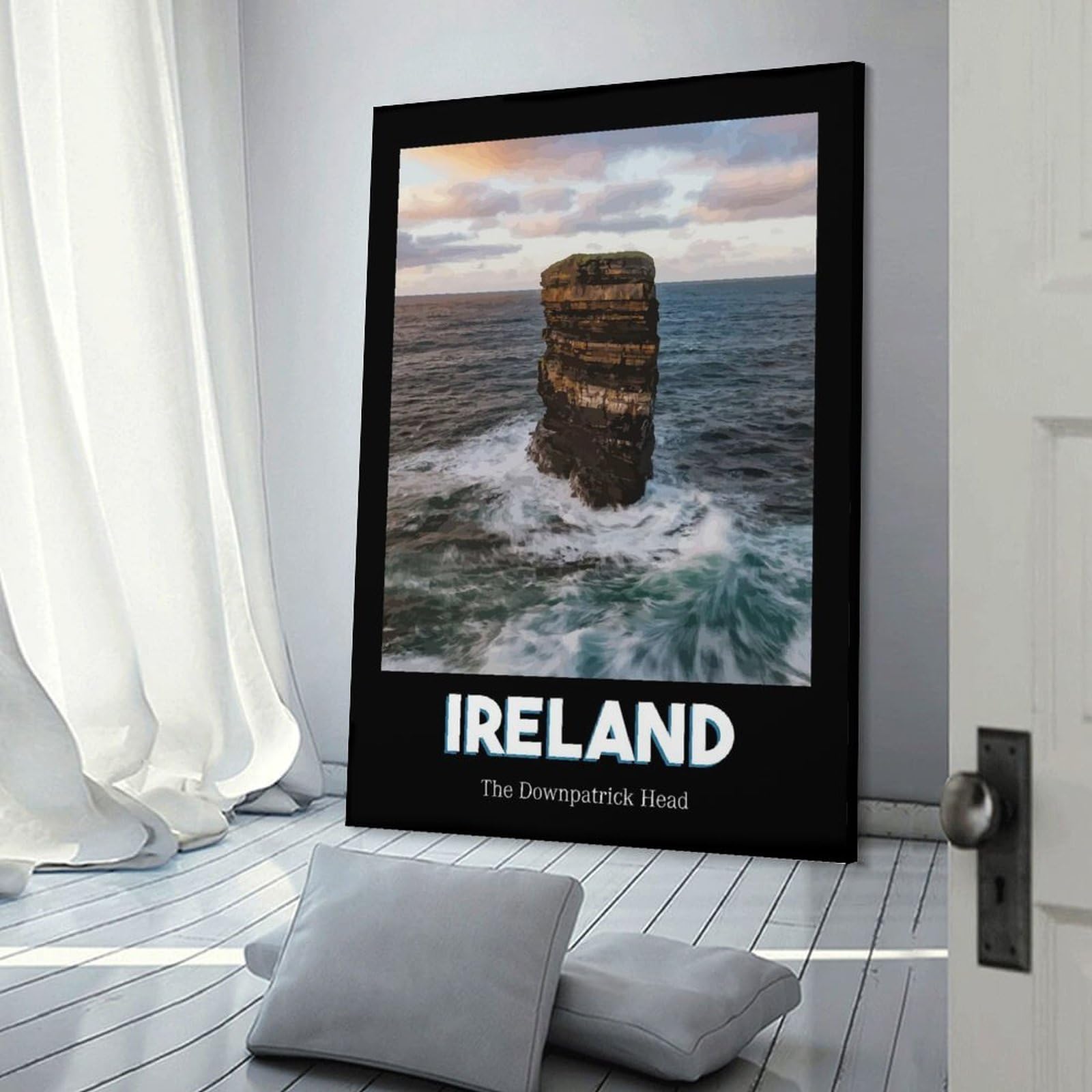 Junmoney Room Decor Wall Art Downpatrick Head, 12x18inch(30x45cm), for Gallery Wall Layouts in Home Or Office, Home Wall Art for Statement Displays