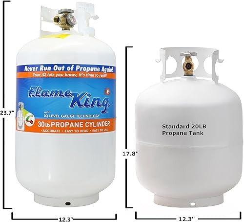 Miniatura 6 de Flame King YSN330 - Cilindro de tanque de propano de acero de 30 libras con medidor y válvula OPD para parrillas y barbacoas, campamento, pesca y