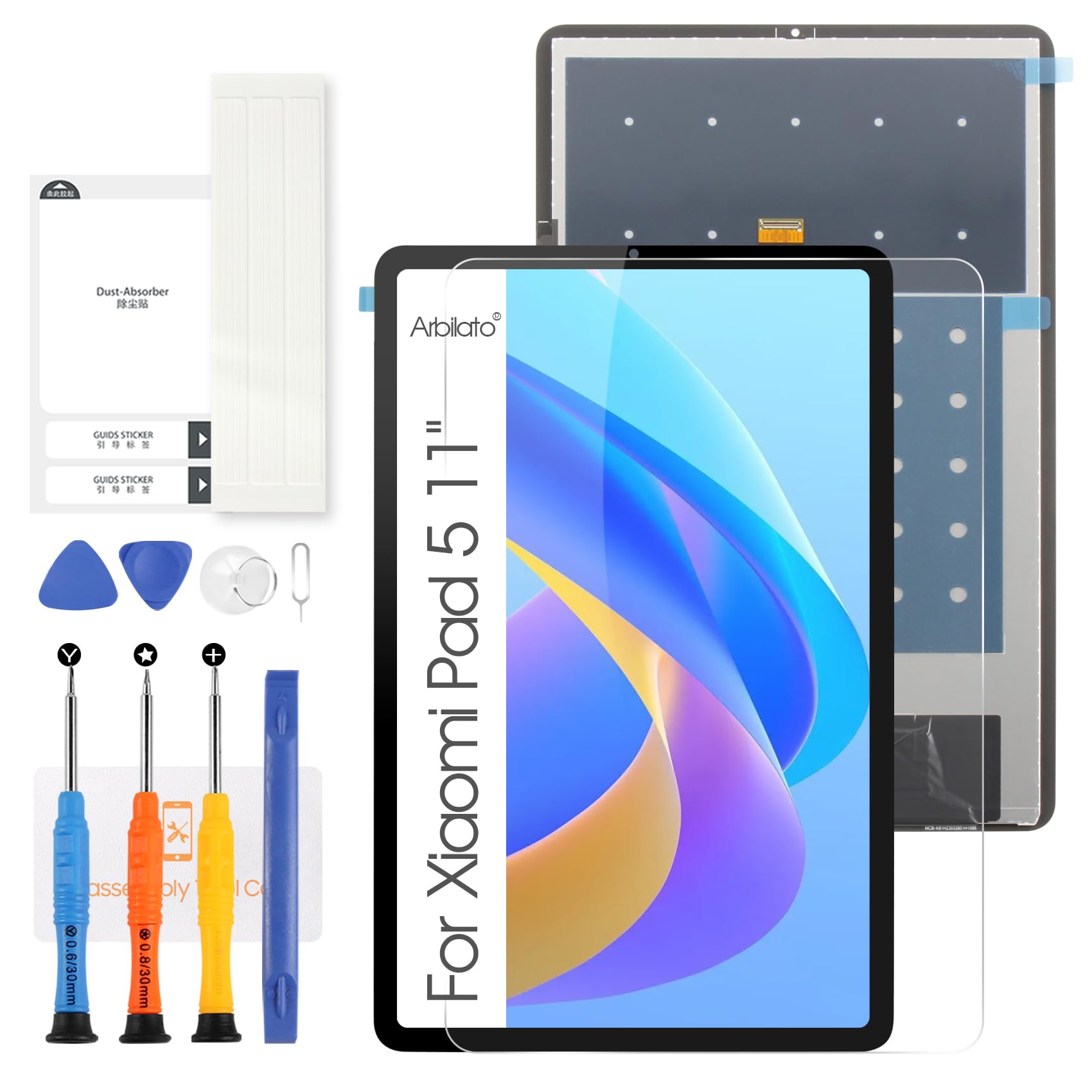 Pantalla LCD para Xiaomi Pad 5 pantalla táctil con kit de reparación (11", negro sin marco)