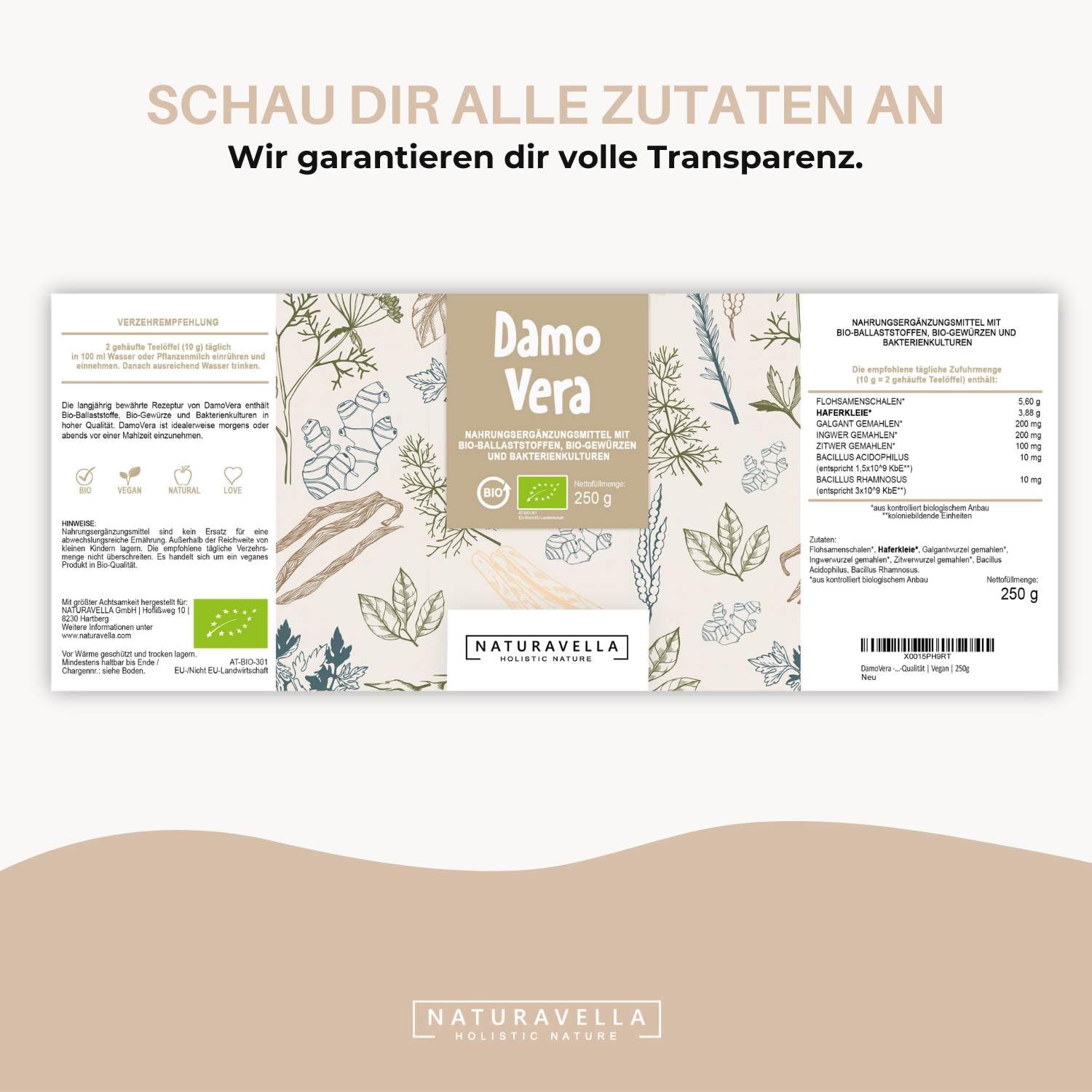 Juego de curso intestinal orgánico prémium de Naturavella® de expertos | 3 productos únicos perfectamente combinados como set a un precio ventajoso