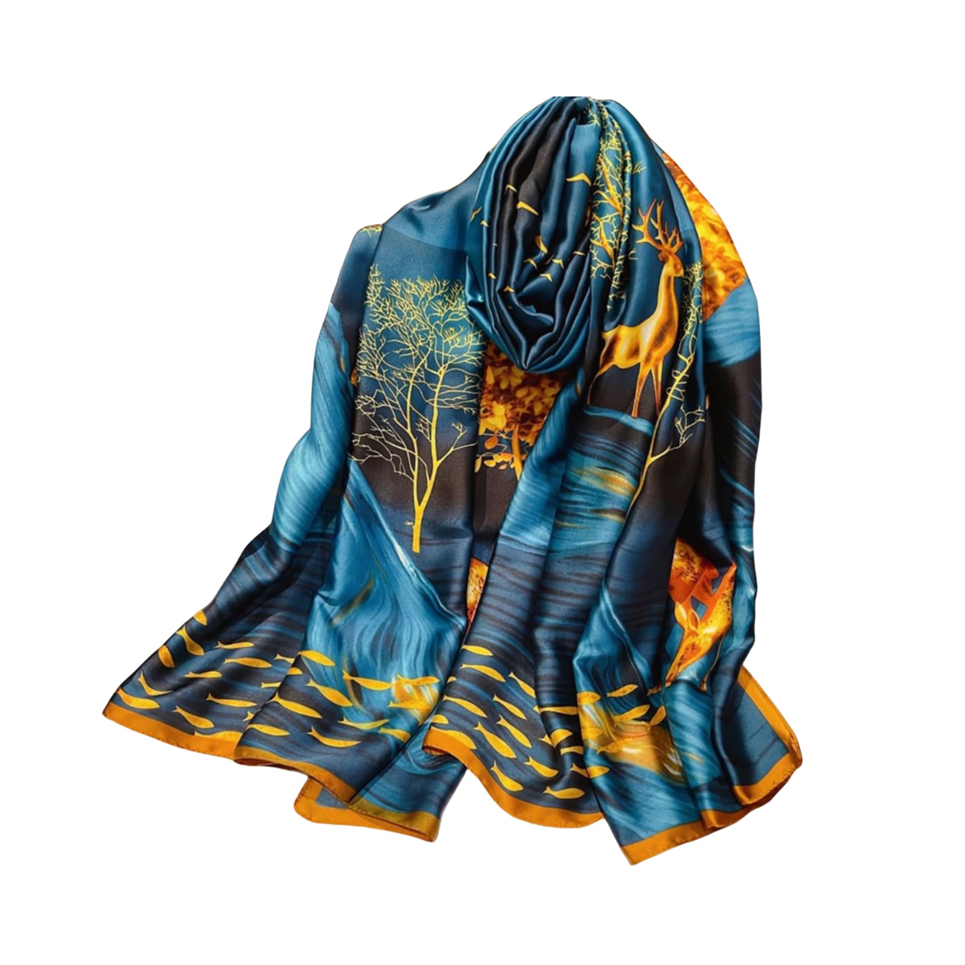 Satin women's silk scarf, silk long scarf, summer sun protection shawl scarf, silk scarf 70.87 inches * 35.43 inches