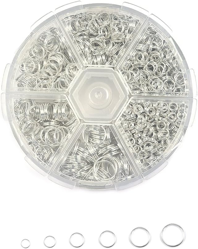 900 Pcs Split Rings Double Loop Jump Ring 4mm to10mm Jewelry Findings for Necklace Bracelet