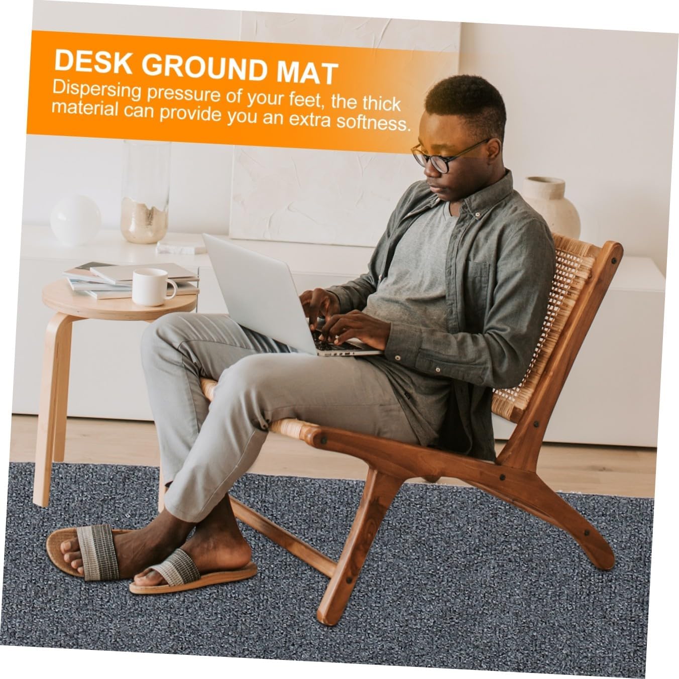 HEALLILY 1pc Self Adhesive Slip Floor Mat Ground Mat for Home Decor for Living Bedroom Kitchen and Office Use Non Skid Protection for Safety