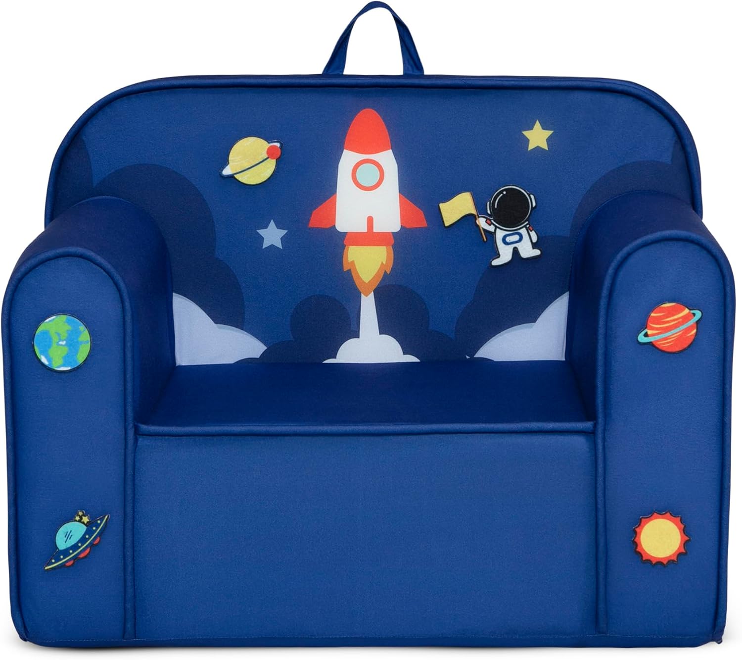 Delta Children Mix & Match Cozee Kids Chair with Interchangeable Patches, Space