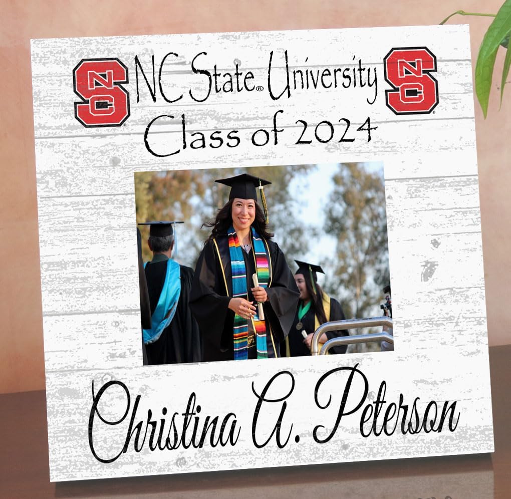NC State Photo Plaque with Name and Class Year - Custom Printed Picture for NCSU Students, Graduation or Alumni