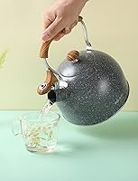 Vista 8 de Hervidor de té, BELANKO 85 onzas / 2.5 litros Hervidor de té silbante, Teteras para estufa de acero inoxidable de grado alimenticio con mango