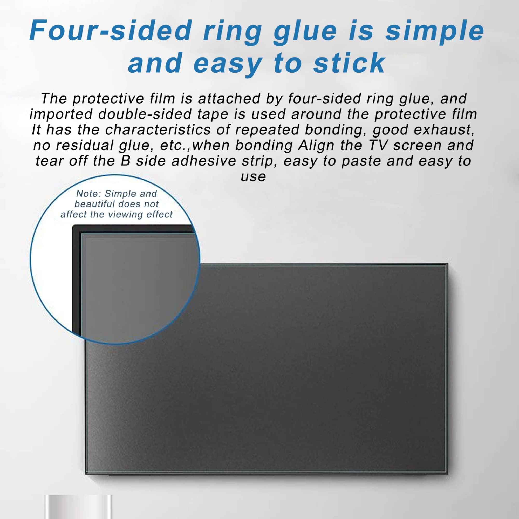 Filtro Protector de Pantalla de TV antiarañazos para el hogar, Filtro de luz Azul antideslumbrante Anti UV, película de protección Ocular, para TV Plana Curvada de 32-75 Pulgadas/3