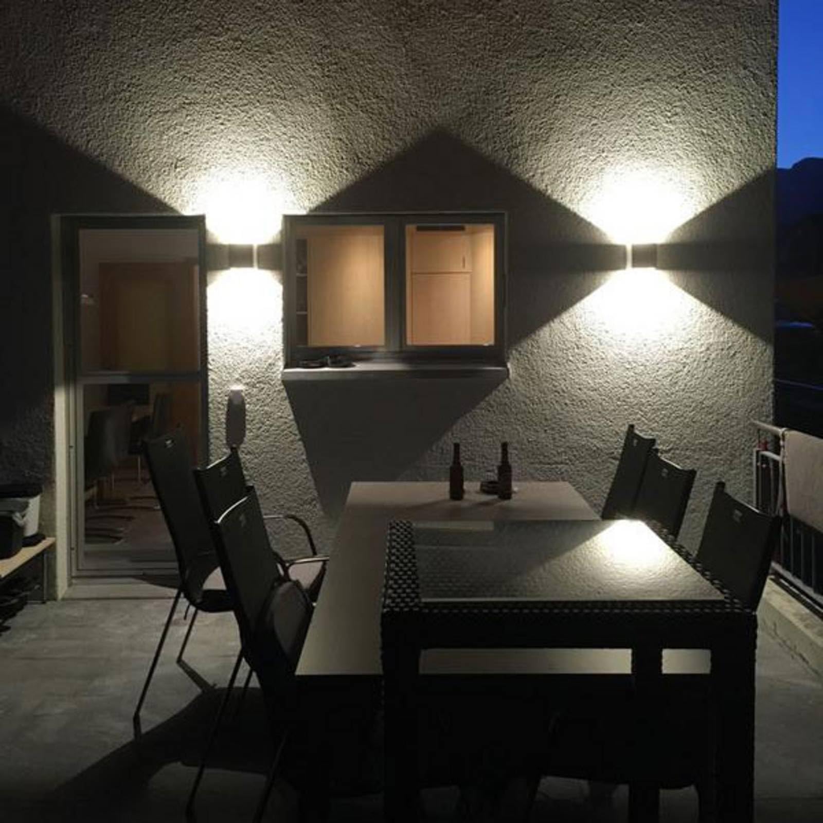 Lucande Applique LED da esterni (Moderno) colore Grigio ad es. Bagno, lampadina inclusa applique lampada outdoor per facciata/parete terrazzo e