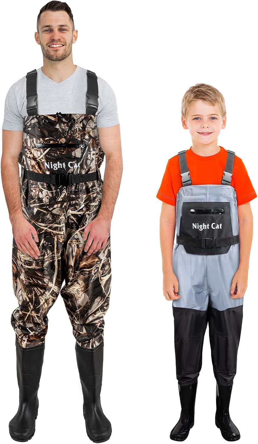 Night Cat Men Waders with Kids Waders for Fishing Hunting Chest Waders Combo Set