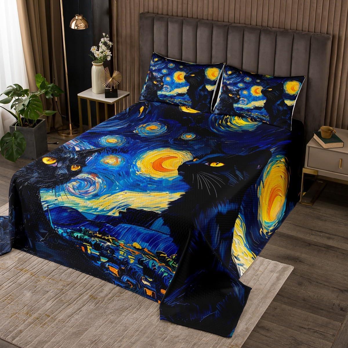 Homewish Skeleton Butterfly Hippie Bedding Set Twin Size,Pink Moth Mushroom Bedspread for Kids Boys Girls Room Decor,Starry Constellation Quilt 2Pcs,Botanical Gothic Black Coverlet Set,1 Pillowcase