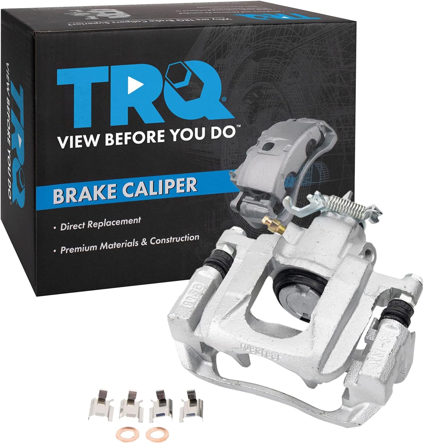 TRQ Rear Right Brake Caliper with Mounting Bracket Passenger Side Compatible with 2008-2016 Chrysler Town & Country Dodge Grand Caravan 2012-2015 Ram C/V 2009-2014 Volkswagen Routan
