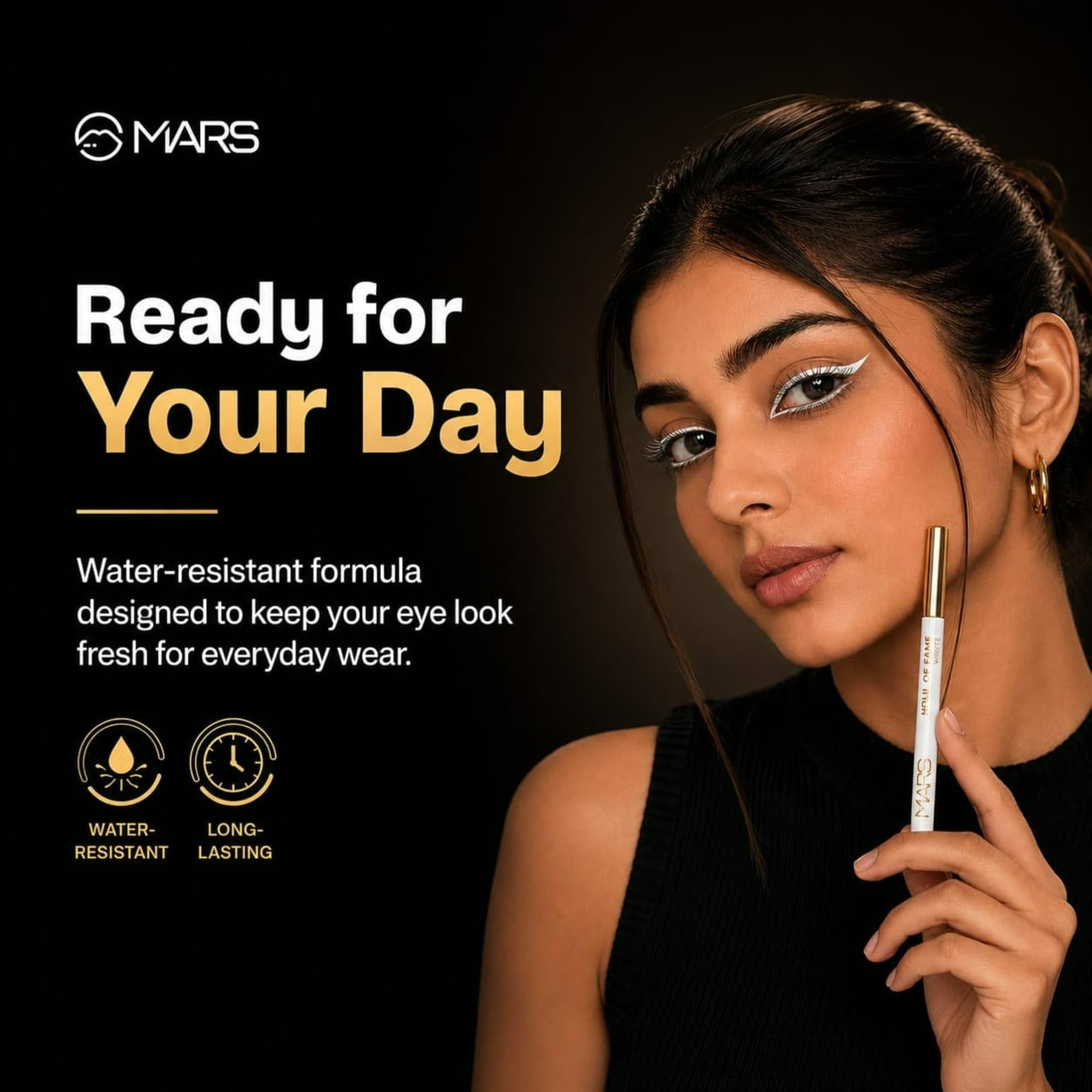 MARS Kohl of Fame Up to 12 Hours Stay Retractable Kajal | Smudgeproof and Waterproof | Long Lasting (0.35g) (Black) 2