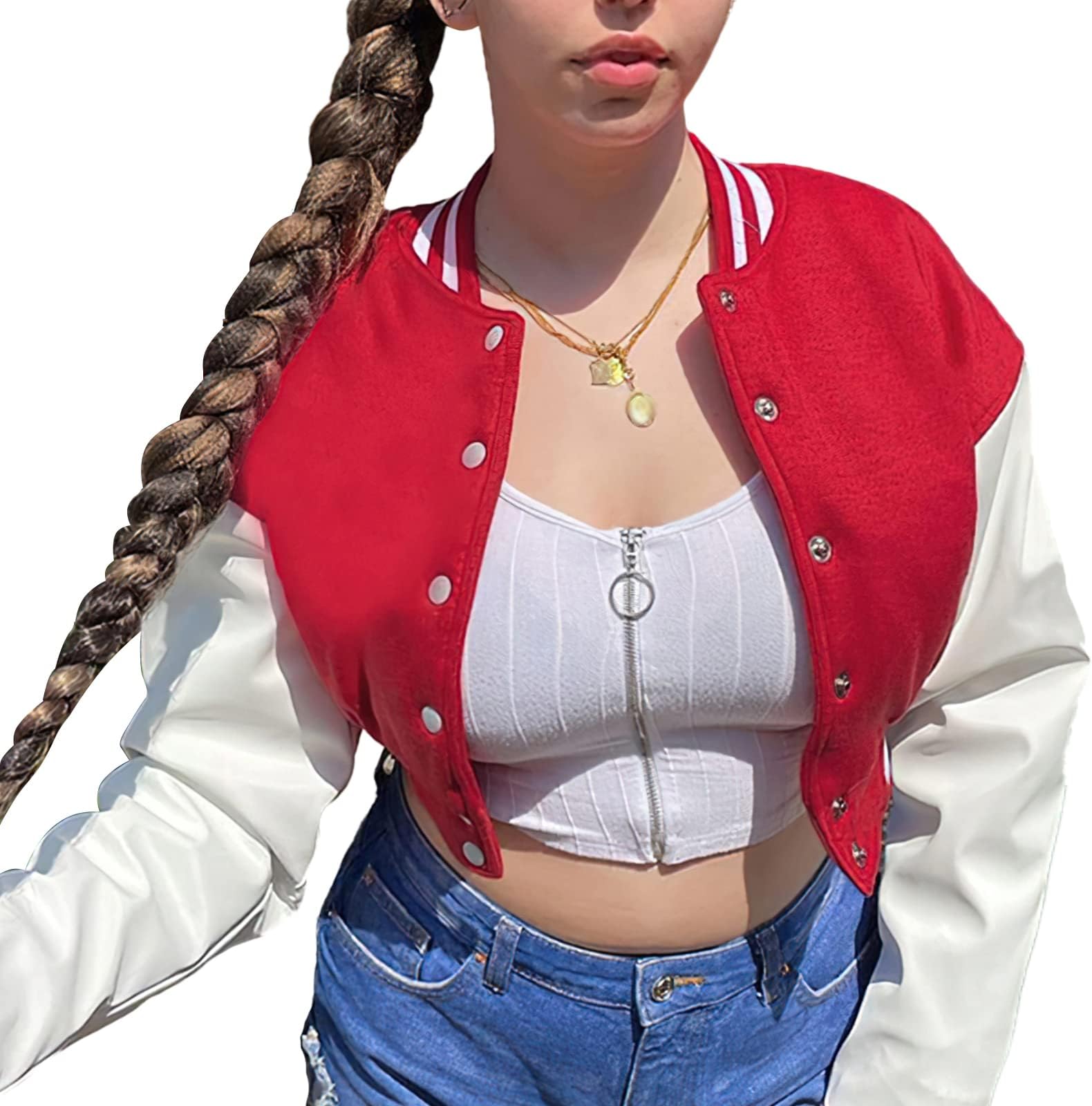 adidas red crop jacket