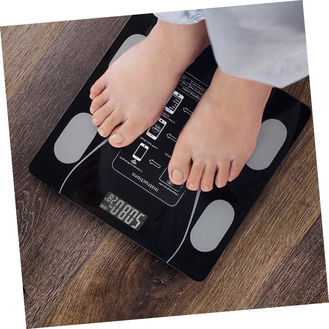 Bilancia Digitale Elettronica Visualizzazione di Dati Bilancia Intelligente per Uso Domestico Piedini Antiscivolo Display LED Chiaro Realizzata Materiali
