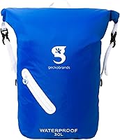 Vista 22 de geckobrands Mochila impermeable ligera de 30 L - Bolsa ligera impermeable para exteriores, senderismo, viajes, actividades acuáticas ligeras