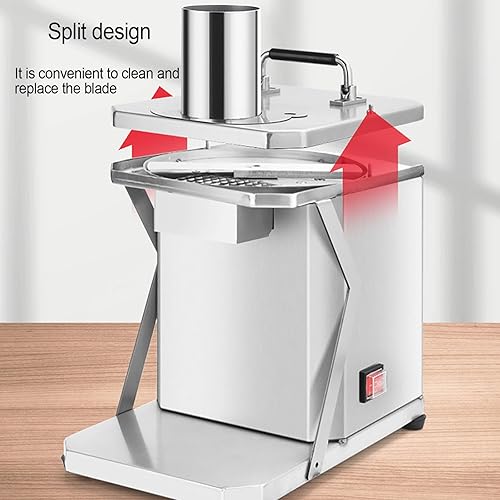 Miniatura 4 de Picadora eléctrica de verduras, cortadora de verduras comercial de 0.394 in con cuerpo de acero inoxidable 201, motor de 200 W para uso en