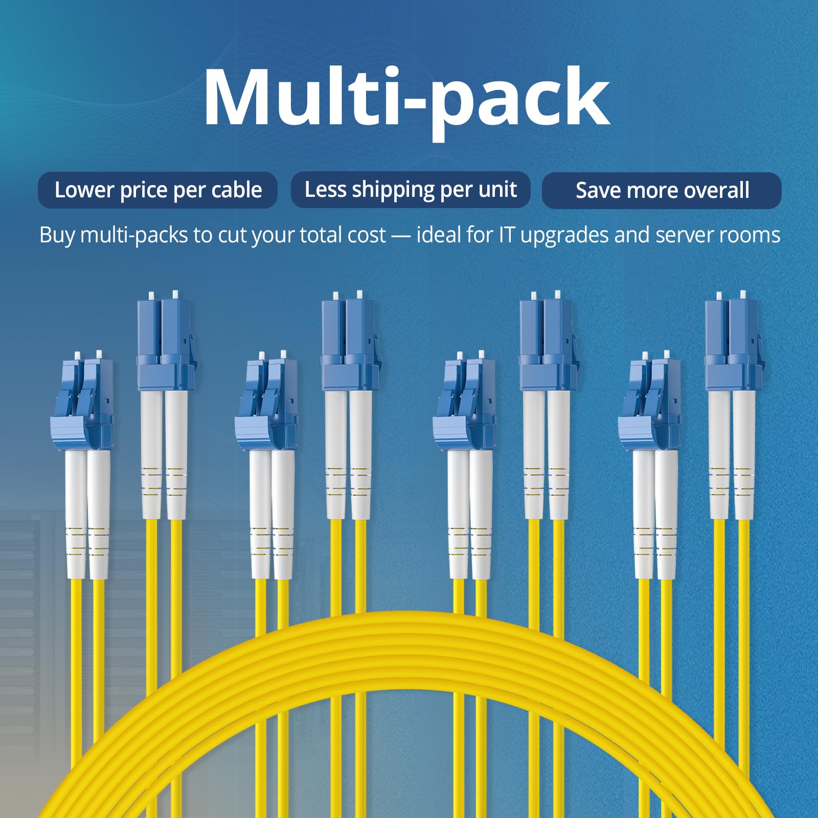 10Gtek [10 Stück] LC zu LC OS2 Singlemode Duplex 1-Meter, LWL Glasfaser Patchkabel Fibre Optic Patch Cable 9/125μm LSZH für SMF SFP SFP+ Transceiver, Yellow