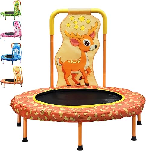 Miniatura 10 de Mini Trampolín Sin Espacios de 36" Trampolín para Niños Pequeños con Mango para Niños, Trampolín Pequeño para Niños de 36 pulgadas para Interior y