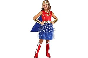 Girl's Caped Wonder Woman Costume: Empowering Superheroines in Tutu Elegance