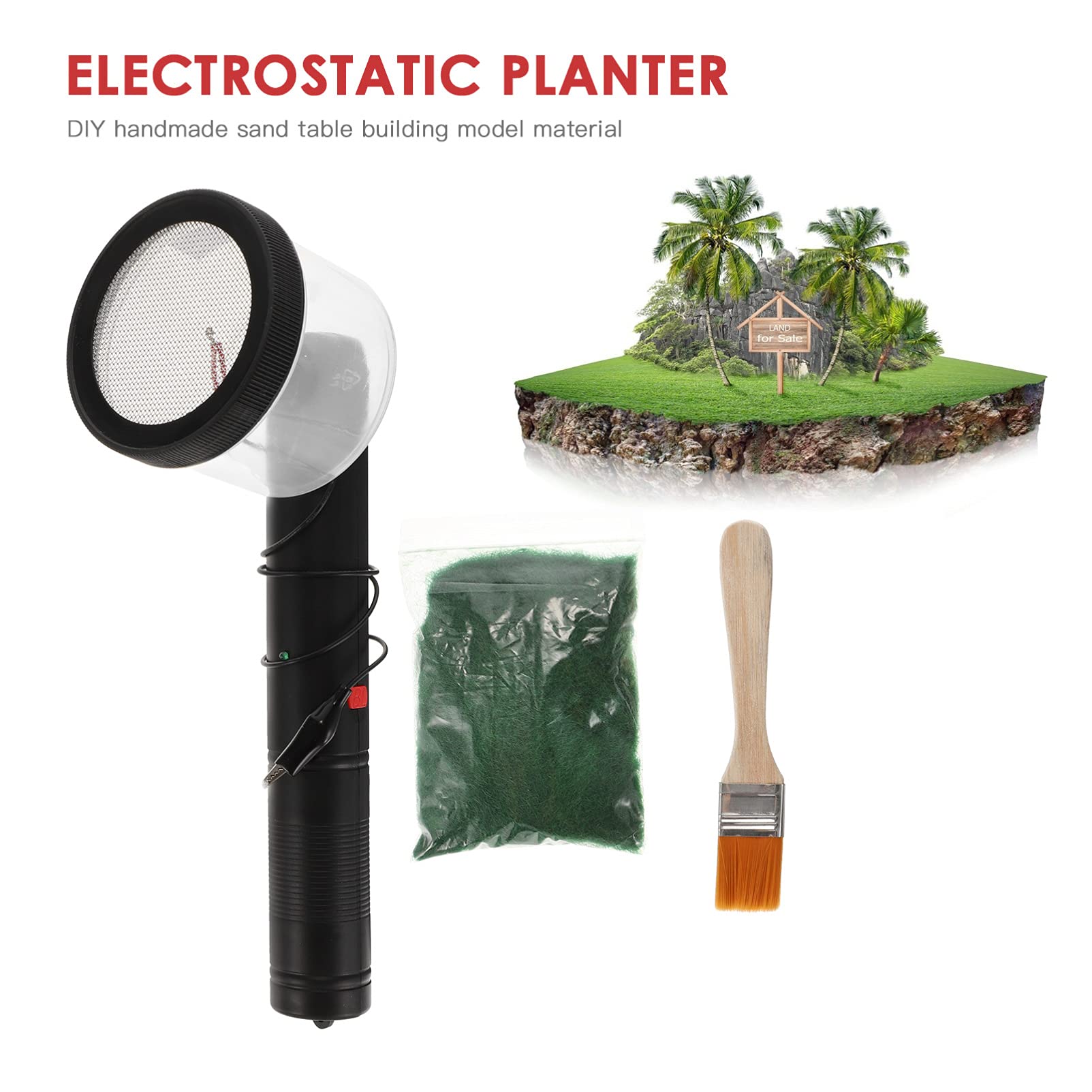 Mini Applicateur De Flocage D'herbe Statique ABS Modélisation Scénique