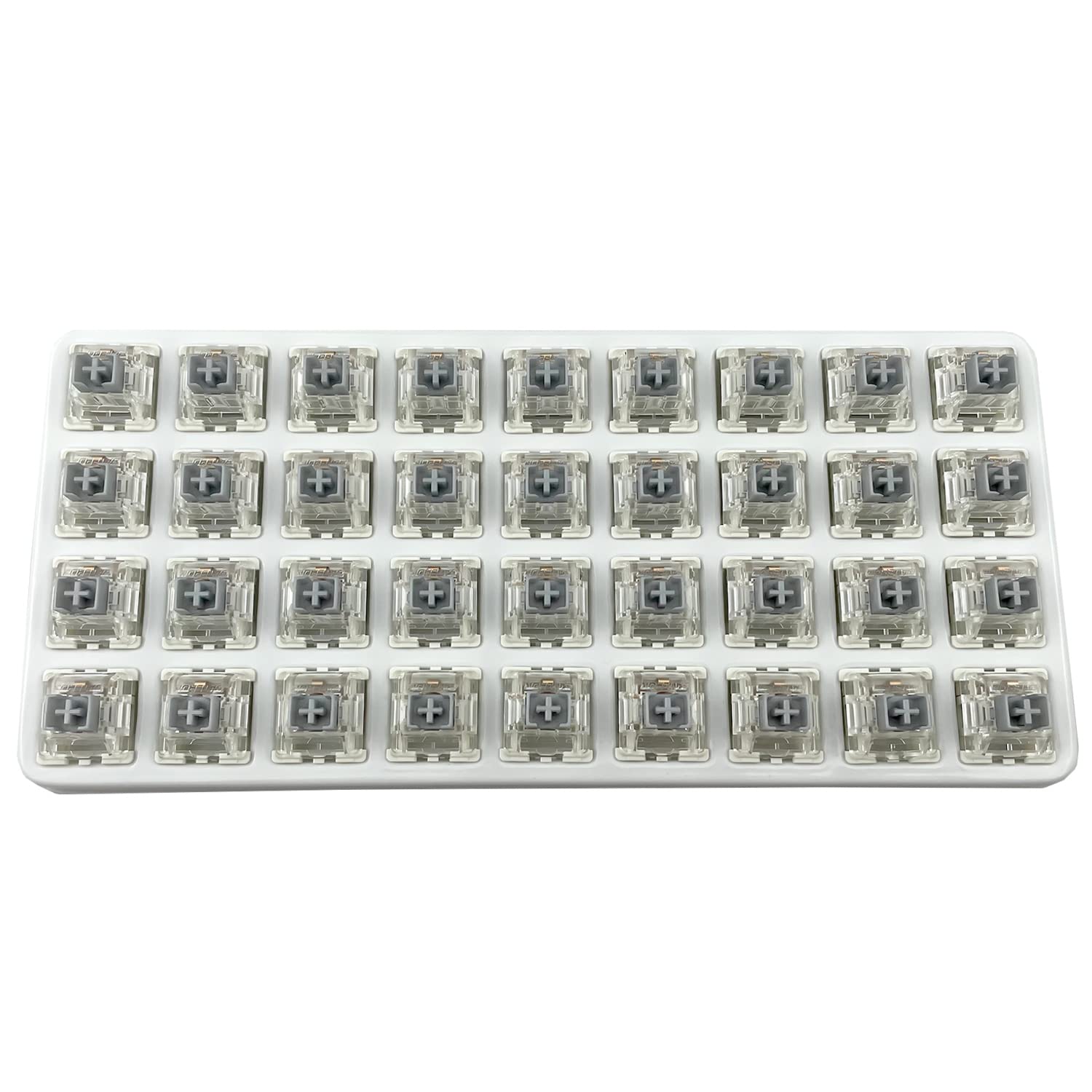 Gateron G Silver Pro Commutateurs pré-lubrifiés 3 broches RVB SMD linéaire anti-poussière à ressort unique pour clavier mécanique de jeu (72 pièces, argent)