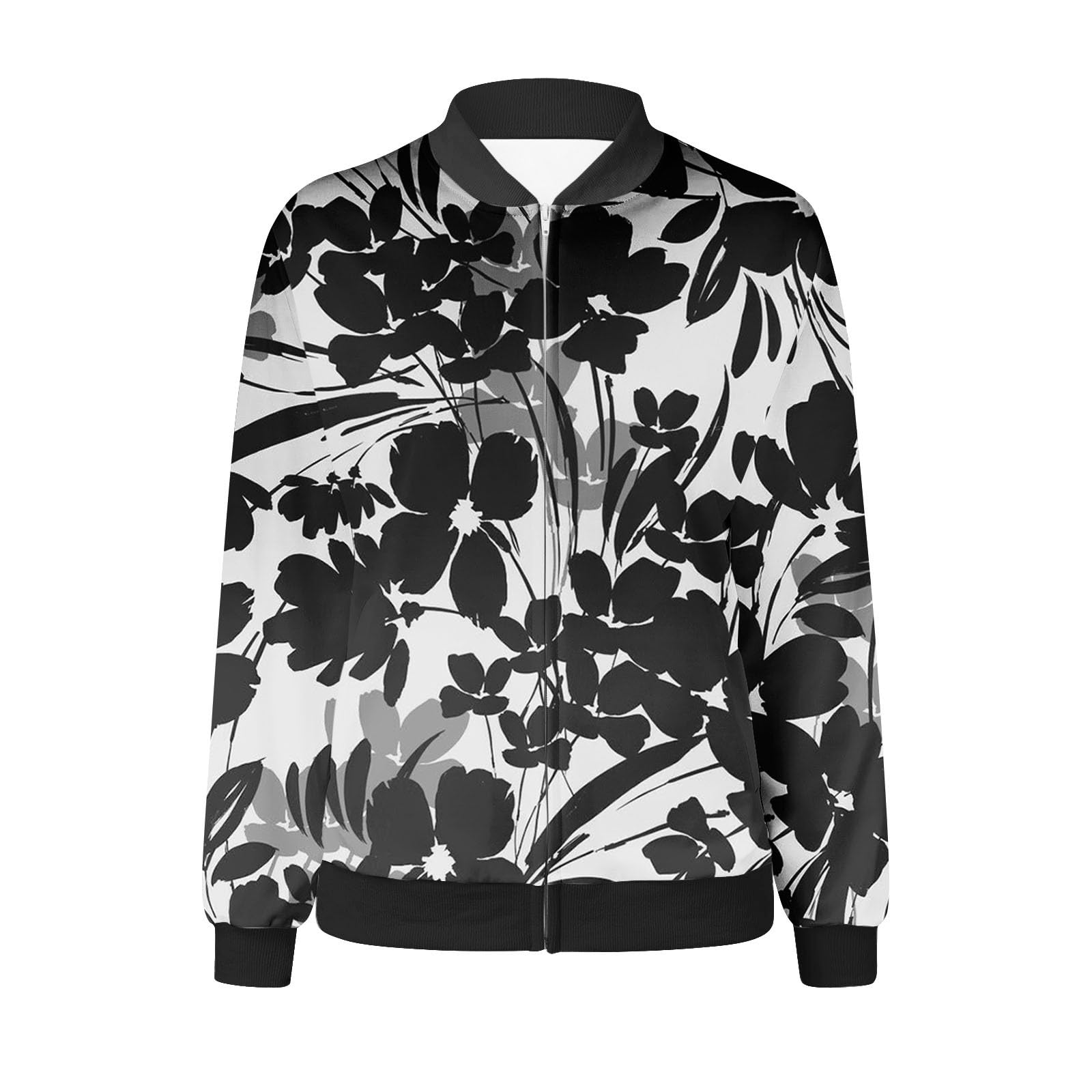 YAOJIWANG Blouson Femme Veste Jacket Couleur unie Bomber Femme Chic Veste de Sport Casual Baseball Collège Outwear Pas Cher Top Vêtements de Décontractées Sport Veste Y2K Blouse Haut Manches Longues