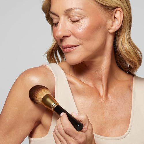 Miniatura 36 de LAURA GELLER NEW YORK - Brocha retráctil con mango de aluminio Kabuki, para todo el maquillaje facial y base para maquillaje facial líquido, crema