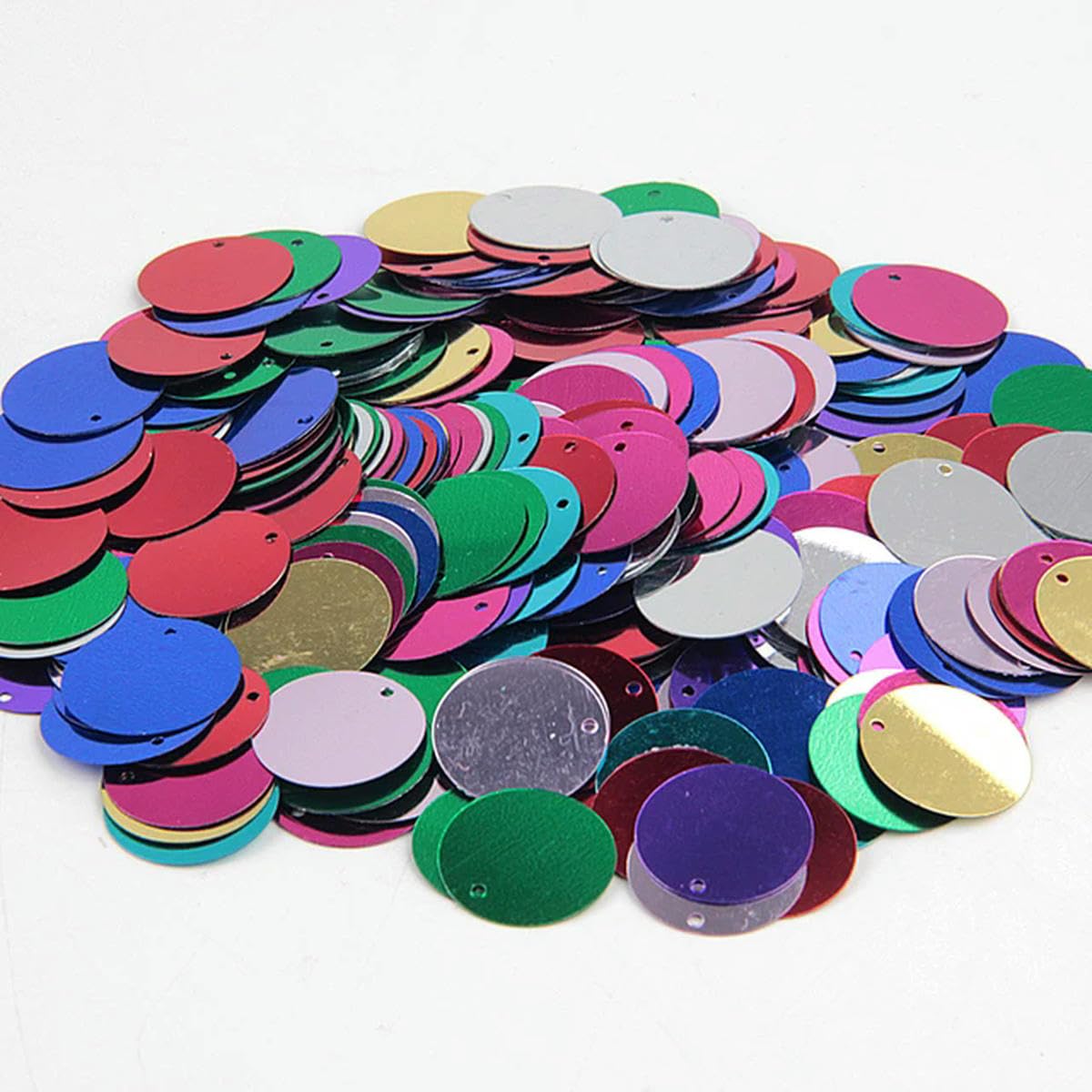 Lentejuelas Bordadas，Lentejuelas Mixtas Lentejuelas Redondas Grandes de 450 g, 10 mm, 15 mm, 20 mm, 25 mm y 30 mm, Accesorios for Manualidades de Costura.(Mix,20mm450g)
