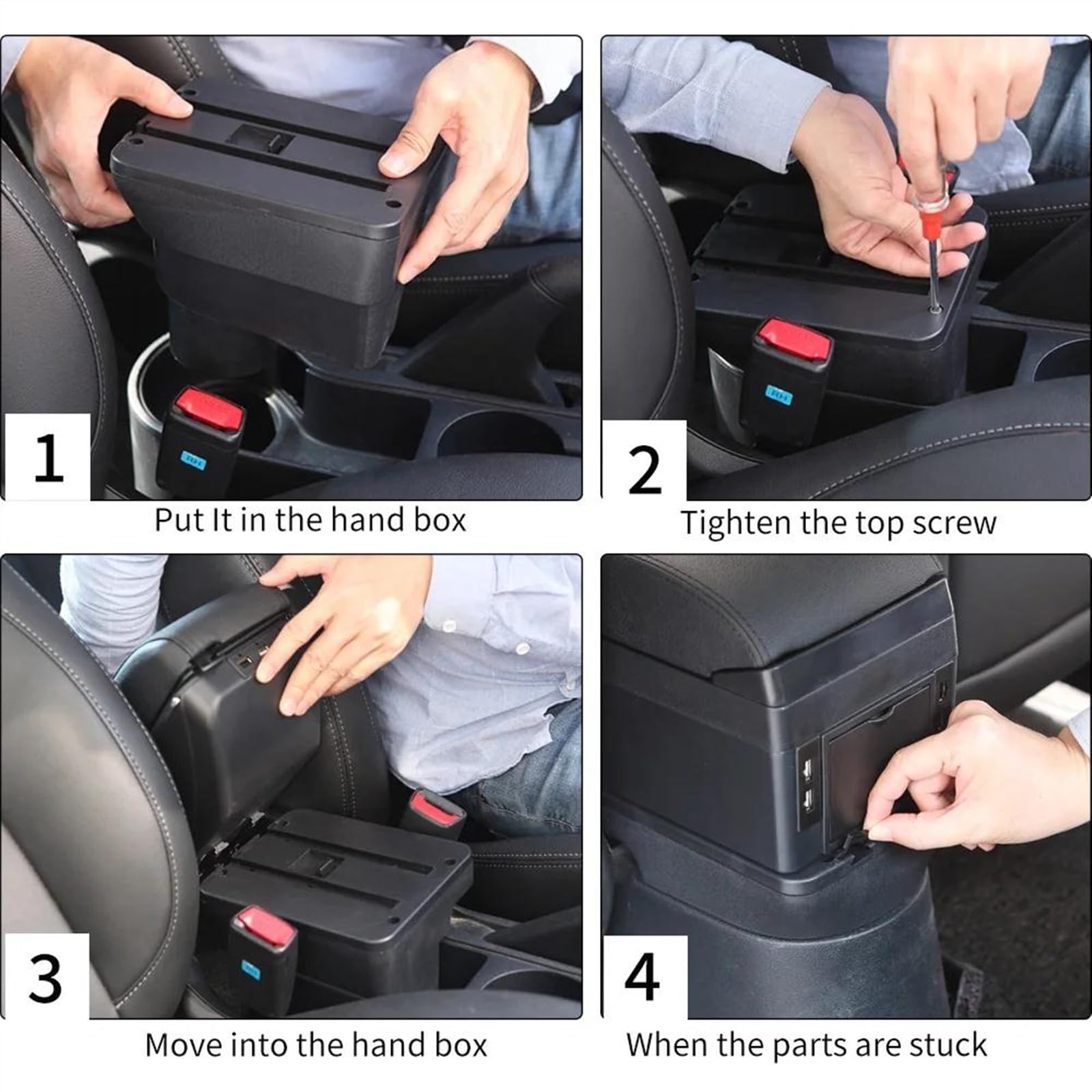 Parti Di Modifica Dell'auto Accessori Portabicchieri Telescopici Girevoli Portaoggetti Interni Per Braccioli Per Fiesta MK7 2009-2017 Consolle centrale(B3 Black white 3USB)