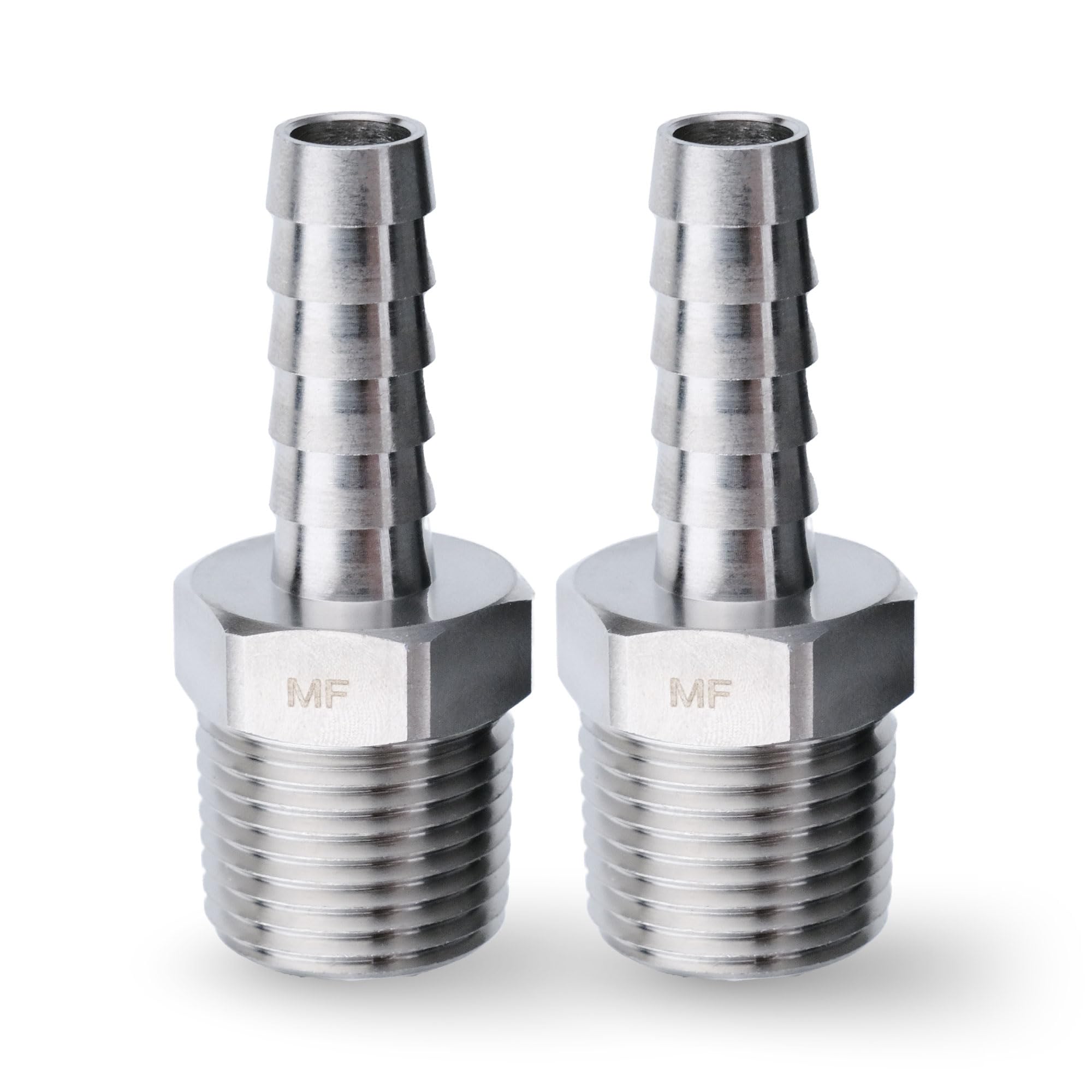 MAACFLOW MAACFLOW Stainless Steel 3/8" Male NPT to 5/16" Hose ID Barb Barbed Hose Fitting Adaptor Connector (Pack of 2)