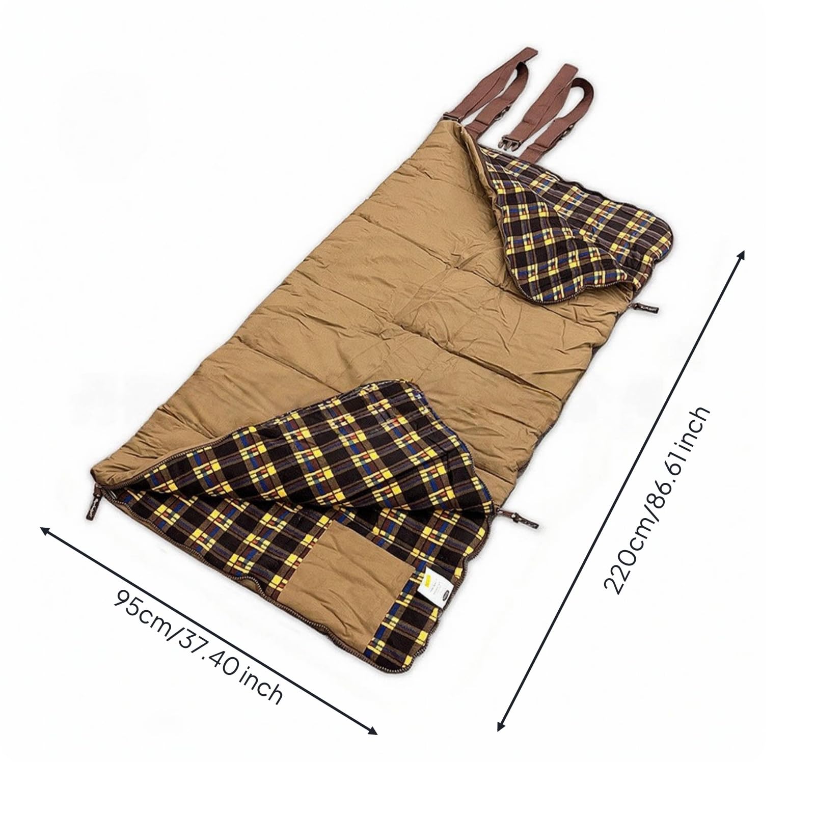 rockible Sacco a Pelo Esterno Sacco a Pelo Materassino Coperta Canvas Traspirante E Cotone Cavo con Rivestimento Pongee Cerniera Sicura Cinghie Integrate per