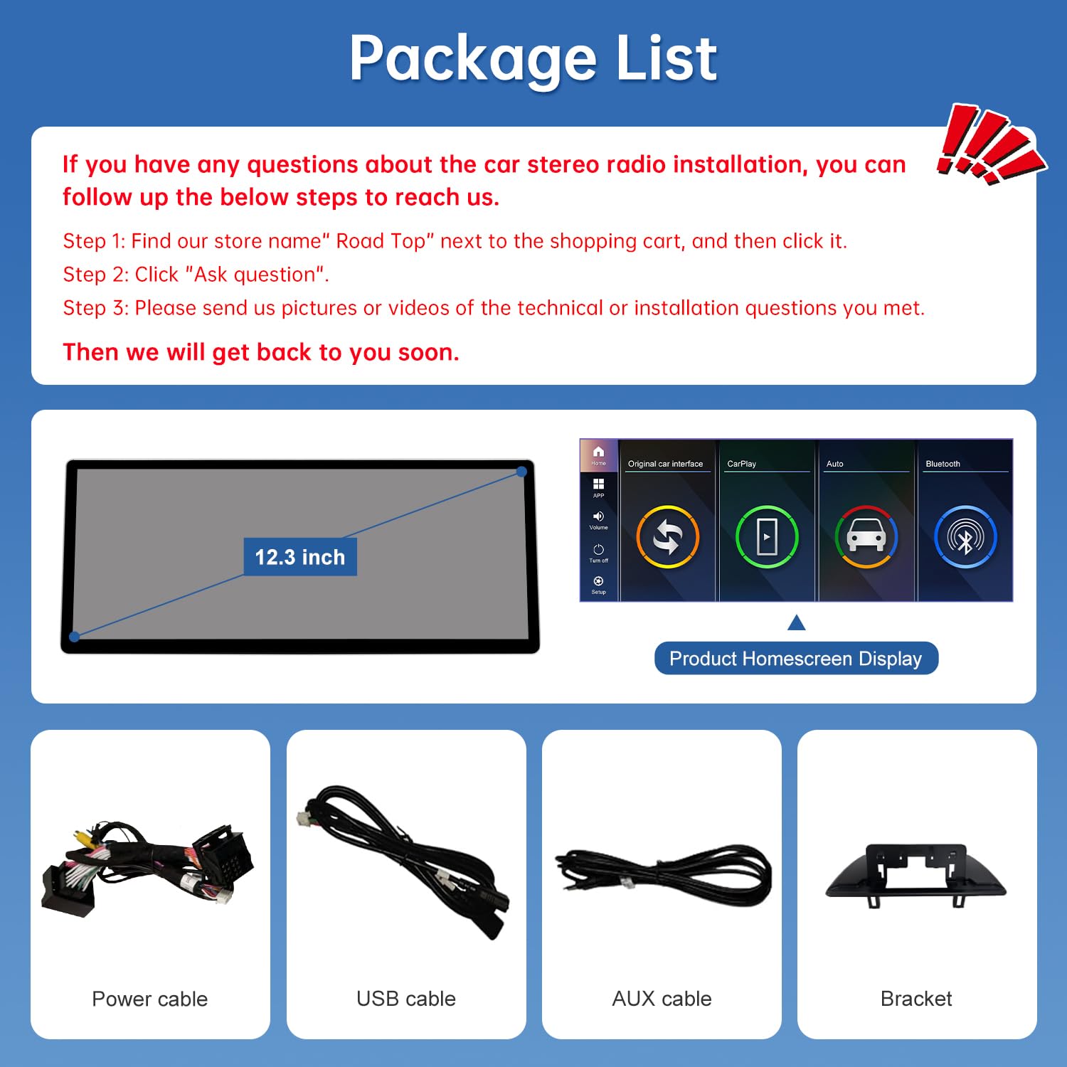 Road Top Radio samochodowe CarPlay, ultra cienki ekran dotykowy do samochodu BMW serii 1 E81/E82/E87/E88 (2004-2008) z systemem CCC, radio samochodowe z CarPlay/Android Auto/MirrorLink