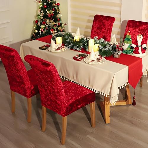 Vista 161 de Forcheer - Juego de 4 fundas elásticas para sillas de comedor con estampado elástico, lavable, extraíble, para cocina, hotel, restaurante