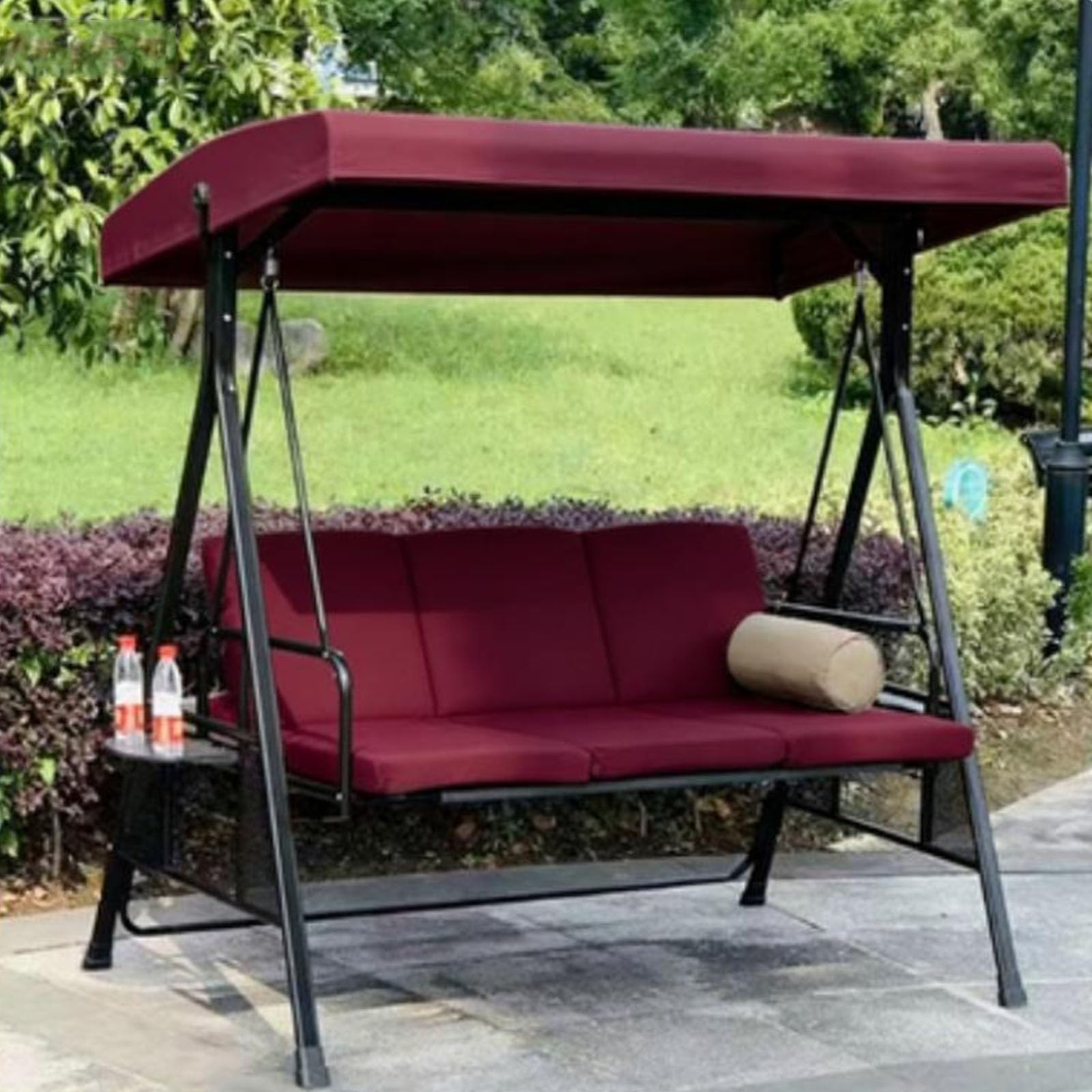 Tetto di ricambio per altalena da giardino universale, tettoia per altalena, impermeabile e protezione UV, per 2 e 3 posti(Red,78 x 46in/198 x 118cm)