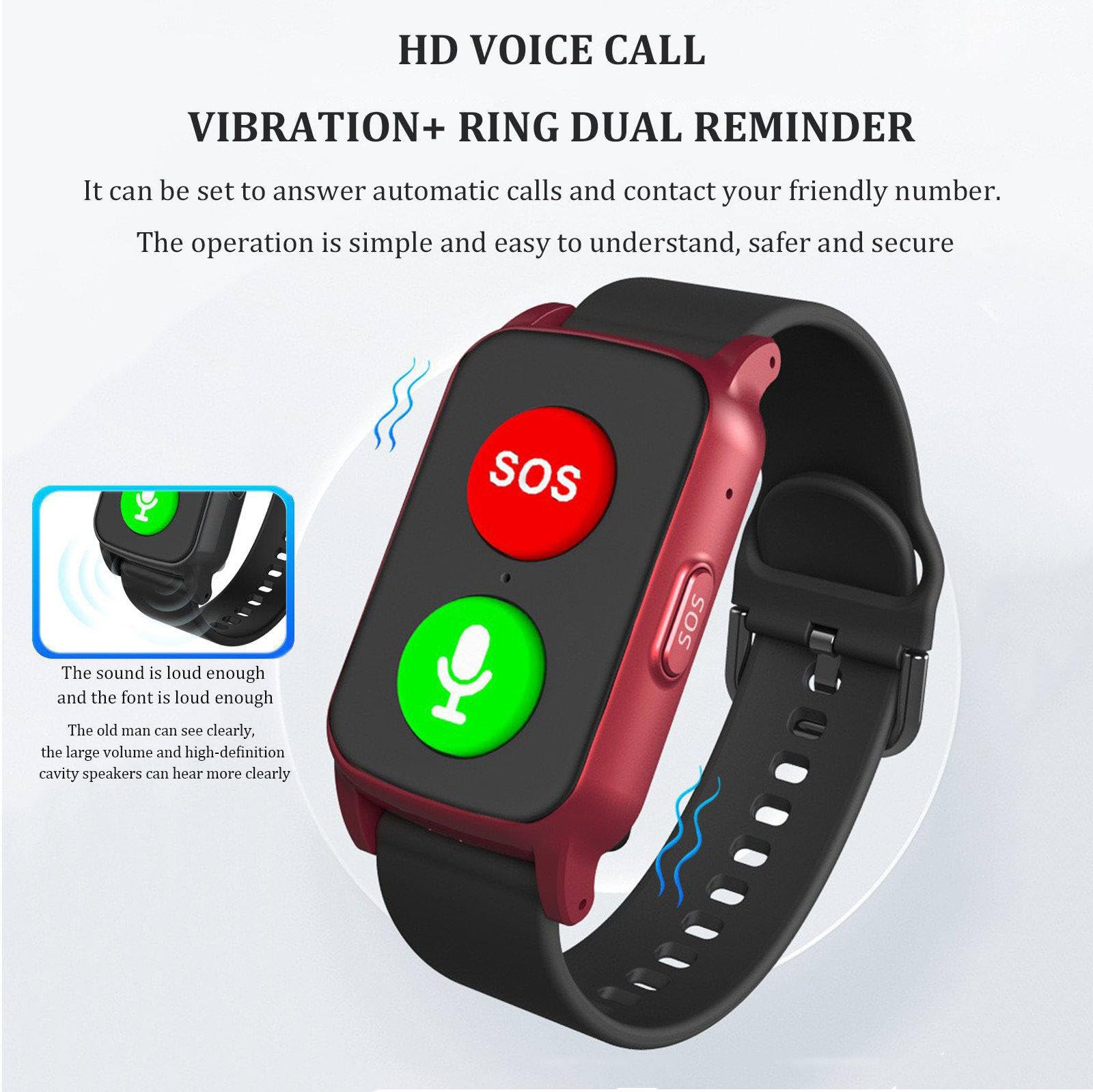 Reloj Emergencia Ancianos Personas Mayores A | Pulsera Con Rastreo Gps,Detección De Caídascon Botón De Llamada De Emergencia Botón,Detector Caída,Monitoreo De La Salud