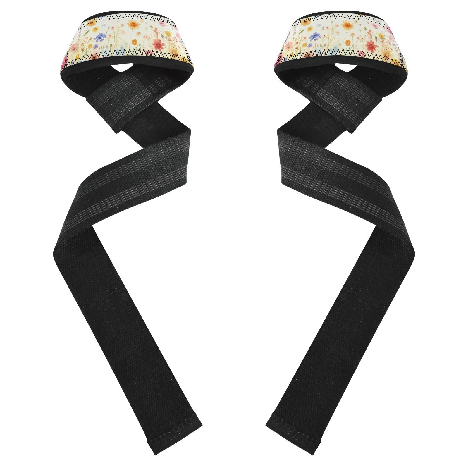 STAYTOP Beautiful Flowers and Butterflies Wrist Straps for Weightlifting,Lifting Straps with Neoprene Cushioned Wrist Padded and Anti-Skid Silicone for Strength Training,Bodybuilding,Deadlifting