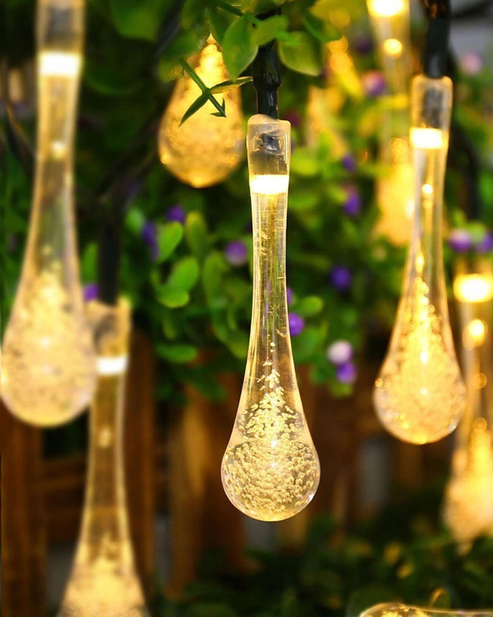 Homesake® 20-Led Fairy Lights for Decorations, Waterproof String Lights, Warm White, LED Lights, Festive Decor, Diwali Decorative Light, Light, Led Lights for Decoration (Water Drop) 5M, 2Pin Plug