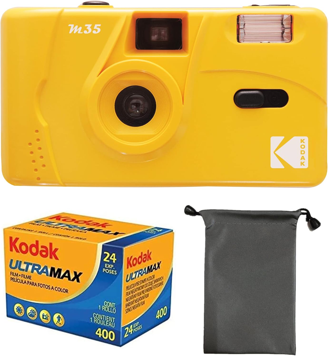 Amazon Kodak (コダック) M35 35mm 再利用可能 フィルムカメラ フォーカスフリー 強力フラッシュ内蔵 フィルムと
