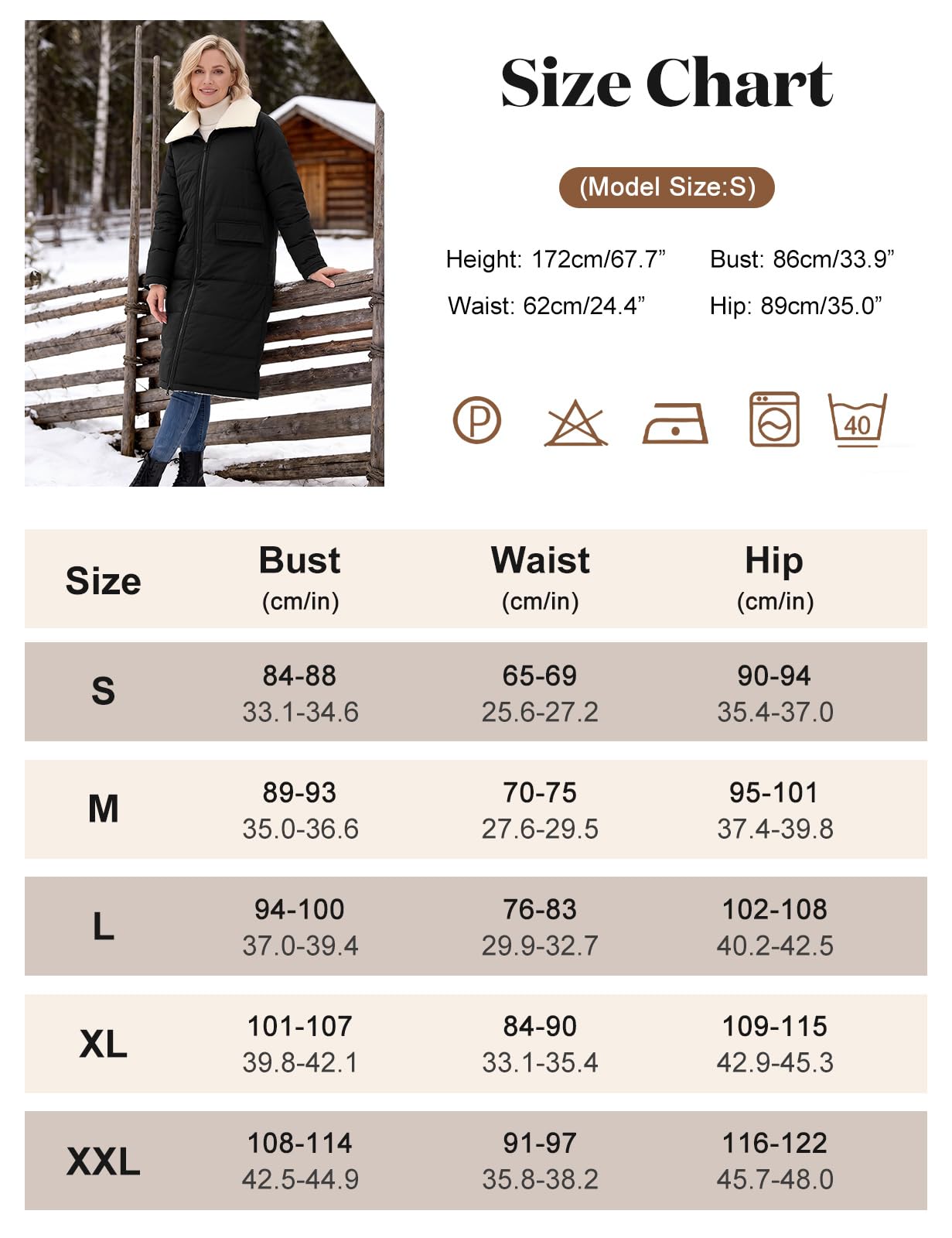 Tuopuda Manteau Femme Hiver Long Veste Polaire Chaud Parkas Matelassée Élégant à Col Blouson Zippée Coupe-vent Casual Manteaux Manches Longues avec Poches