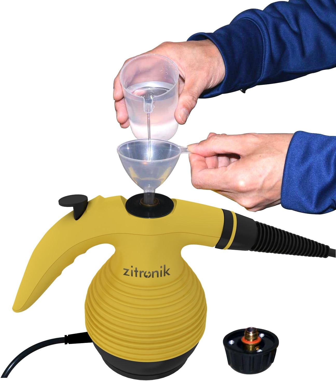 Upgraded Spill-Proof Handheld Multi-PURPOSE Chemical FREE Pressurized Steam Cleaner for stain removal, curtains, crevasses with 9 FREE Accessories By Zitronik